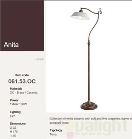 Lampadar, lampa de podea rustic fabricat manual Anita 061.53.OC