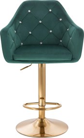 HR830CW Scaun Catifea Verde cu Bază Aurie
