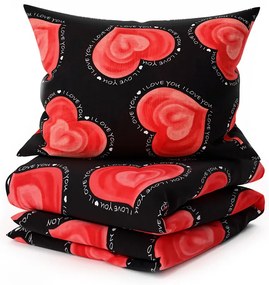 Lenjerie de pat din polibumbac pentru 2 paturi VALENTINE, negru Dimensiune lenjerie de pat: 2 buc 70 x 90 cm | 2 buc 140 x 200 cm