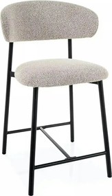 Scaun bar ELTON H-2, bej/negru, stofă/metal, 43x45x91 cm