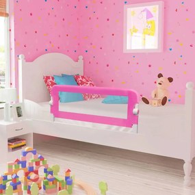Balustrada de siguranta pentru pat de copil, roz, 102x42 cm