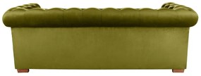 Canapea extensibila Oxford Chesterfield, 88x216x75 cm, 3 locuri, Olive