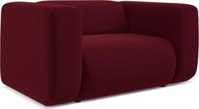 Fotoliu burgundy cu tapițerie din catifea Ekahi – Makamii