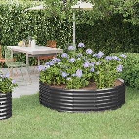 vidaXL Jardinieră de grădină antracit 140x140x36 cm oțel galvanizat
