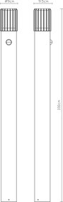 Globo 32163S - Lampă de exterior cu senzor MERVIN 1xE27/15W/230V IP54 100 cm