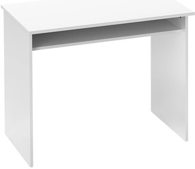 HOMCOM Birou pentru calculator simplu, compact, cu 1 raft, panouri din PAL, dim. 90l x 50P x 74H cm, alb lucios | Aosom Romania