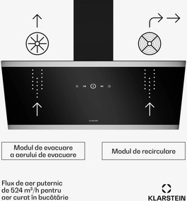 Klarstein Hota FlashLine, A++, 524 m³/h, 3 niveluri, tactilă, silențioasă