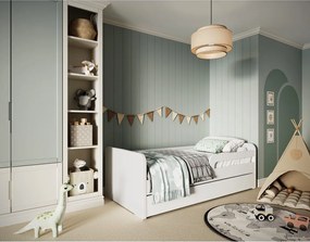 Pat pentru copii alb cu somieră 80x200 cm Duuli – ELTAP