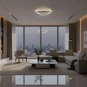 Plafonieră LED HALO, 38W, 230V, Ø 50 cm, negru