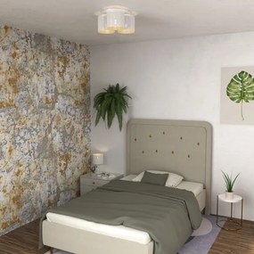 Lustră aplicată LOFT SHADE 3xE27/60W/230V albă/aurie