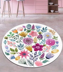 Covor de bucatarie multicolor lavabil anti-alunecare Ø 120 cm