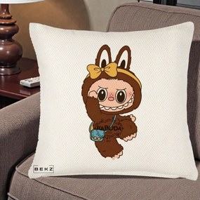 Perna Personalizata Kabuda Maro cu Funda Aurie, 40x40 cm, Crem Reliefat, Husa Detasabila, Perna Inclusa, BEKZ®