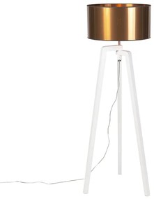 Lampa de podea de design albă cu abajur din cupru 50 cm - Puros