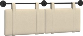vidaXL Cap de pat suspendat Pe perete Crem 130 x 55 x 5 cm țesătură