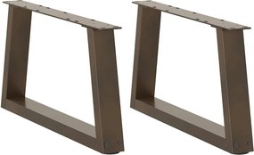 vidaXL Picioare pentru măsuță de cafea în formă de V, 2 buc., oțel natural, 50x(30-31,3) cm