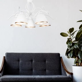 Lustră pe lanț RETRO II 5xE27/60W/230V alb