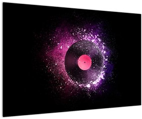 Tablou - Disc de vinil roz-violet (90x60 cm)