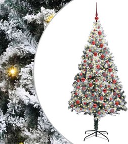 vidaXL Brad de Crăciun artificial Alb 180 cm PVC și Oțel și Plastic