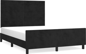 vidaXL Cadru de pat fără saltea, negru, 140x200 cm, catifea