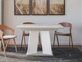 Masă sufragerie extensibilă 120 cm Jeremias (Gri + Alb) (pentru 4-6 persoane). 1105345