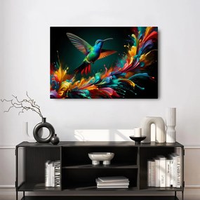 Tablou colibri colorat în zbor