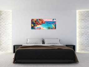 Tablou - Rulotă la ocean (120x50 cm)