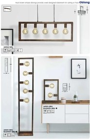 Lustra rustica cu 5 surse de lumina Oblong