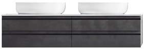 Mobilier suspendat, Kolpasan, Alexis, pentru lavoar pe blat 150 cm, Dark Concrete