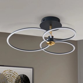 Lustra LED aplicata stil minimalist CHARLOTTE negru/auriu