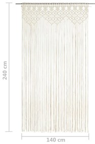 Perdea macrame, 140 x 240 cm, bumbac 1, Crem