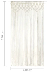 Perdea macrame, 140 x 240 cm, bumbac 1, Crem