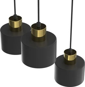 Lampă suspendată cu cablu PARKLA 3xE27/15W/230V, negru