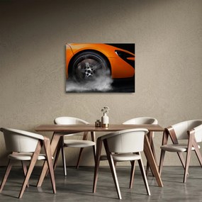 Tablou pe sticlă - Mașină sport portocalie (70x50 cm)