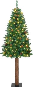 vidaXL Brad de Crăciun subțire Verde 180 cm PVC și lemn de PIN masiv