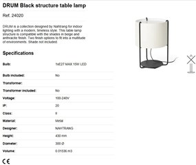 Lampa masa / Veioza moderna design elegant DRUM bej