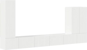 vidaXL Set Dulap pentru Televizor Montat pe Perete 6 pcs Alb lucios