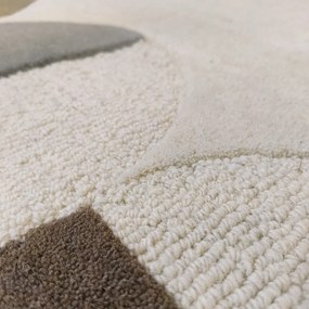 Covor grej țesut manual din lână 160x230 cm Mia Scallop Frame – Flair Rugs