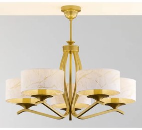 Jupiter 2110 - Lustră pe tijă KASZMIR 5xE27/15W/230V alb/auriu/decor marmură