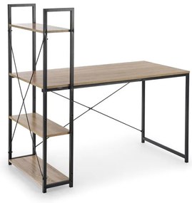 Birou cu raft Stejar Sonoma / Negru, MACHO B1
