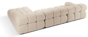 Colțar modular bej cu tapițerie din țesătură bouclé (cu colț pe partea dreaptă) Bellis – Micadoni Home