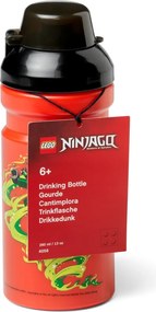 Sticlă pentru apă cu capac negru LEGO® Ninjago, 390 ml, roşu