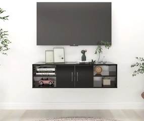 vidaXL Raft de perete, negru, 102x30x29 cm, PAL