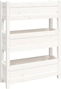 vidaXL Jardinieră, alb, 77 x 25 x 104,5 cm, lemn masiv de pin
