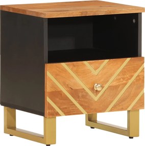 vidaXL Noptieră, maro și negru, lemn masiv de mango