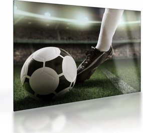 Tablou pe sticlă - Minge de fotbal (70x50 cm)