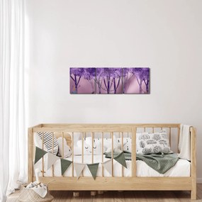 Tablou - Cerbi în pădurea magică (cu ceas) (90x30 cm)