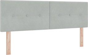 vidaXL Tăblie LED cu benzi LED Manual Gri deschis 160 cm Catifea