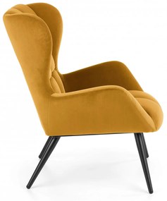 Fotoliu Tyrion velvet mustariu H91 cm
