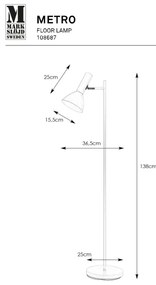 Lampadar Markslöjd 108687 METRO 1xE27/40W/230V alb