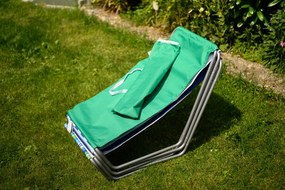 Sezlong pliabil de plaja SAND, albastru-alb